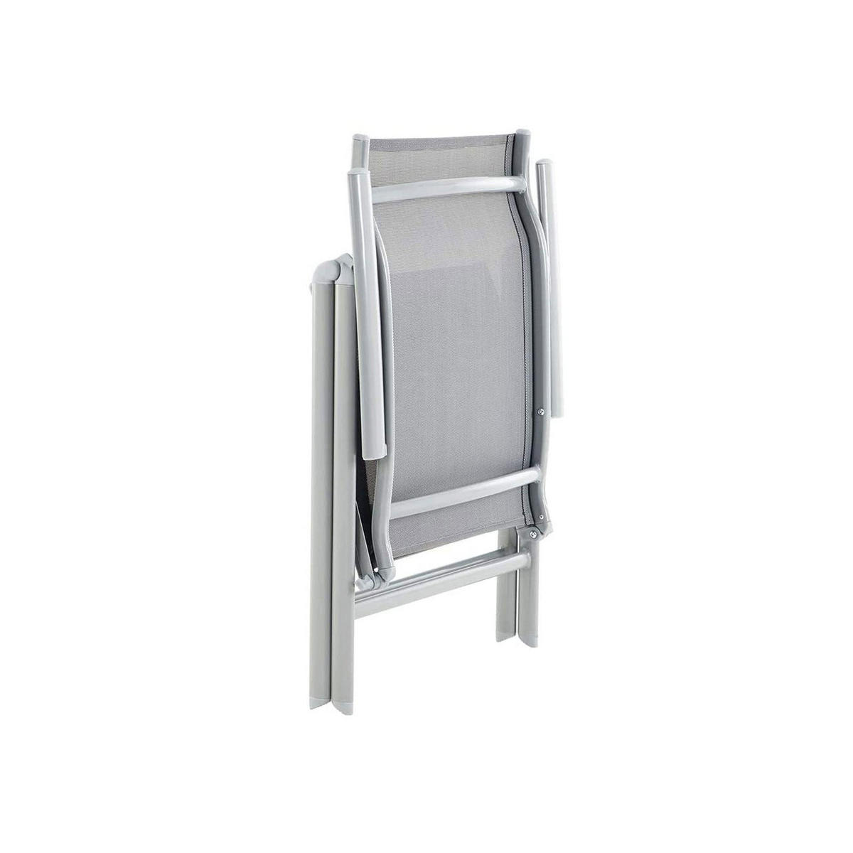 GARTENSTUHL KLAPPSTUHL 2ER-SET - Grau, Metall (70/106/56cm) - Hansiro