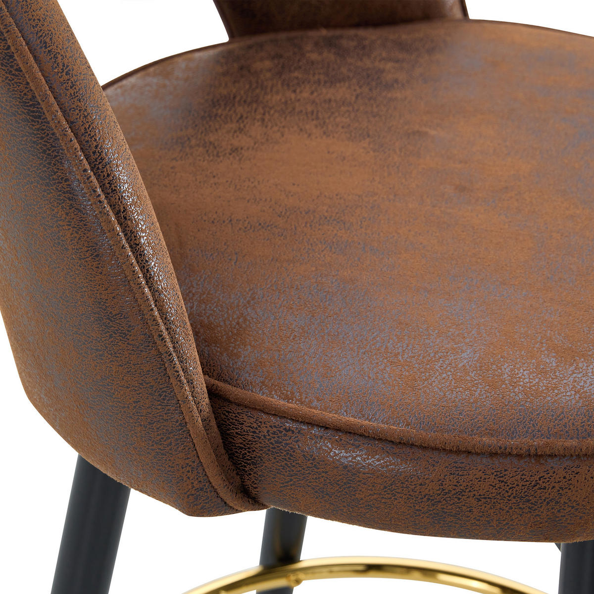 BARHOCKER 2er-Set Braun mit Technologiestoff und 360° Drehbar - Braun, Metall (47.4/92/44cm) - PANGIVO