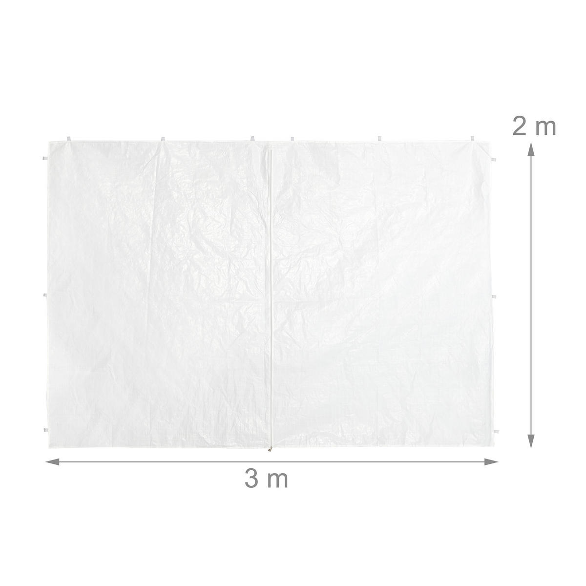 6xPAVILLON-SEITENTEILE - Weiß, Kunststoff (300/200/0.1cm) - Relaxdays