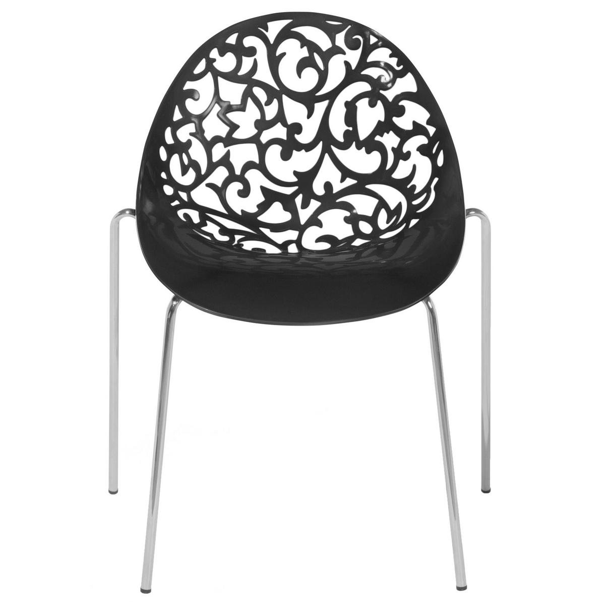 STUHL 4er-Set Kunststoff Schwarz Mumford - Schwarz, Kunststoff/Metall (62/80/43cm) - Beliani