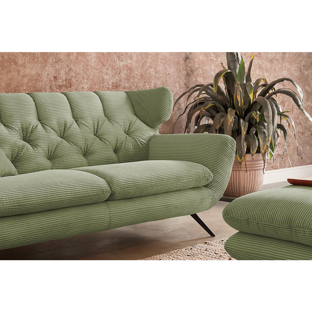 Thumbnail - Kawola Sofa, Grün, Textil, Echtholz, 2-Sitzer, Füllung: Komfortschaum, 175x94x95 cm, Wohnzimmer, Sofas & Couches, Sofas