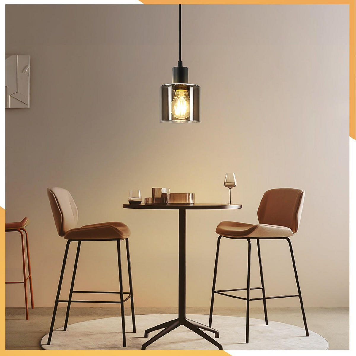 HÄNGELEUCHTE Verena 11/11/195 cm - Grau, Glas (11/11/195cm) - Nettlife