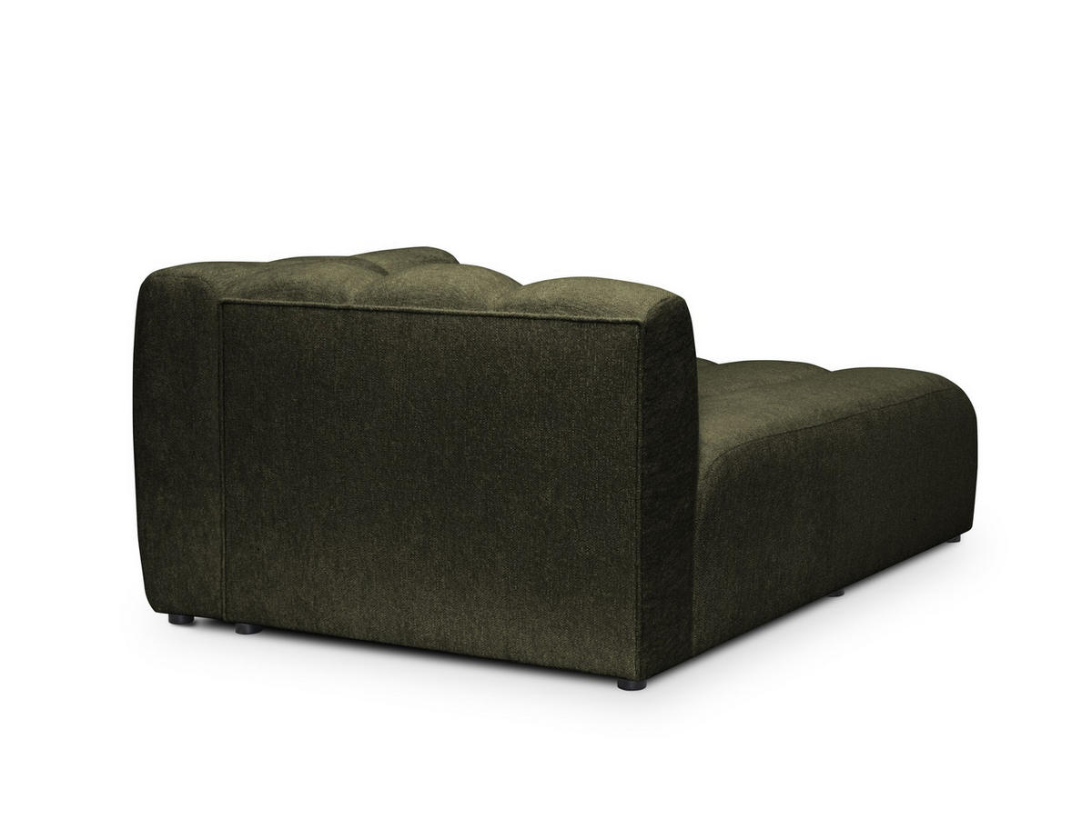 SOFAELEMENT Rechts Chenille Stoff Grün - Schwarz/Olivgrün, Holzwerkstoff/Kunststoff (179/70/113cm) - Makamii