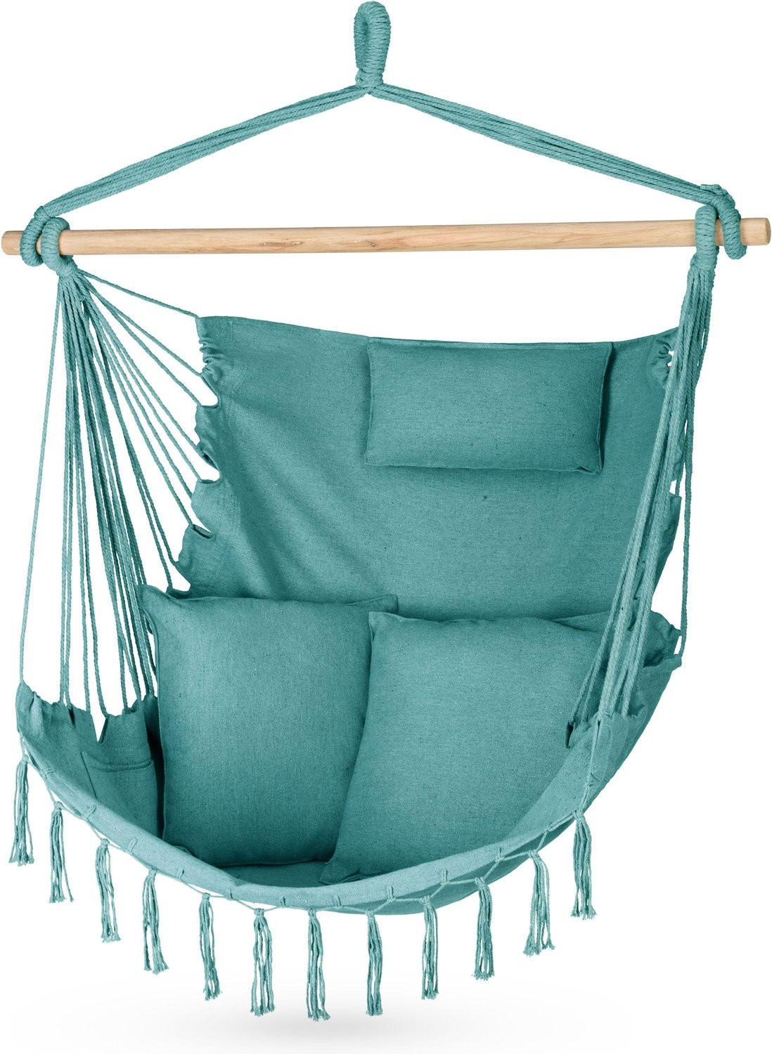 HÄNGESESSEL mit 3 Kissen 75/100/130 cm, bis 140 kg - Grün, Textil (100/130/75cm) - Outtec