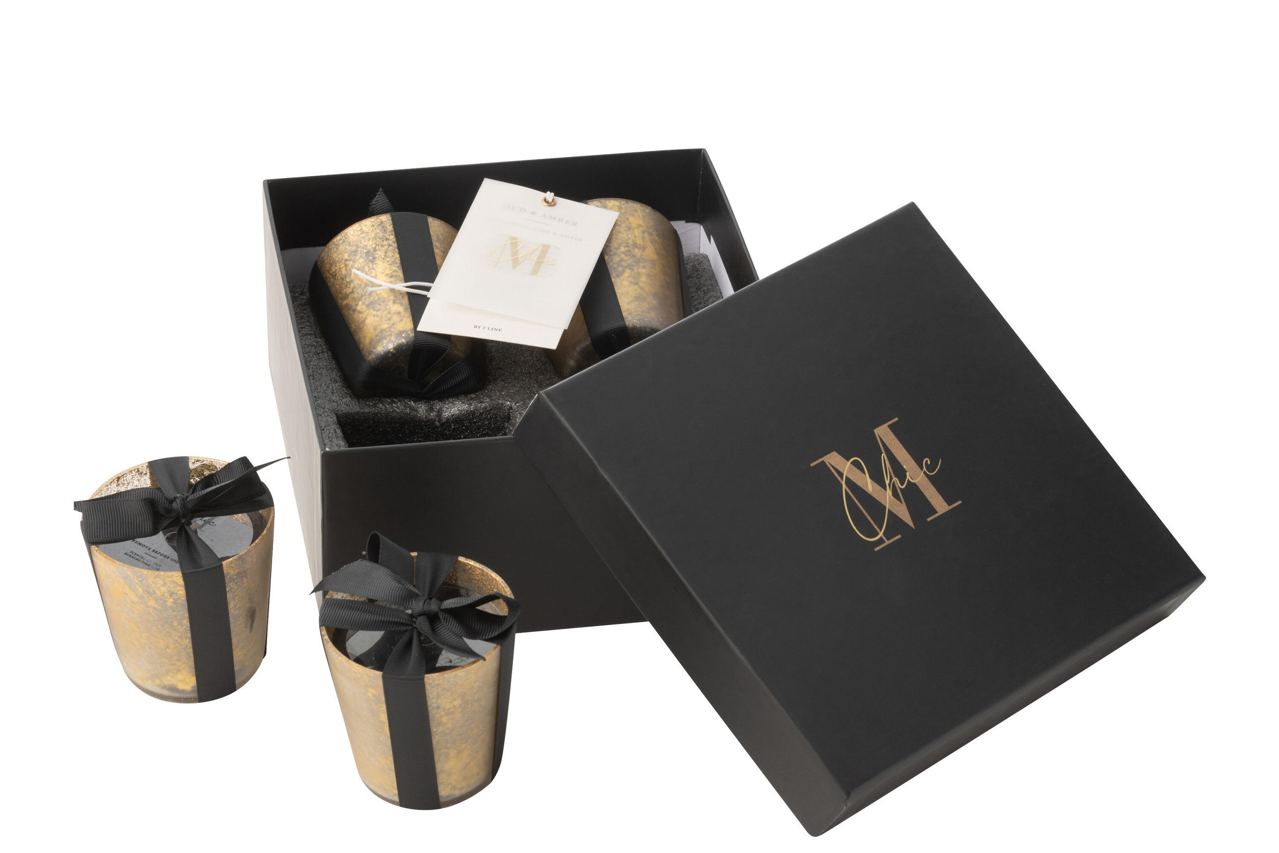 DUFTKERZE M-CHIC - Gold - 20 Std. - 4er set - Goldfarben, Paraffin (6.5/7.5cm) - J-Line
