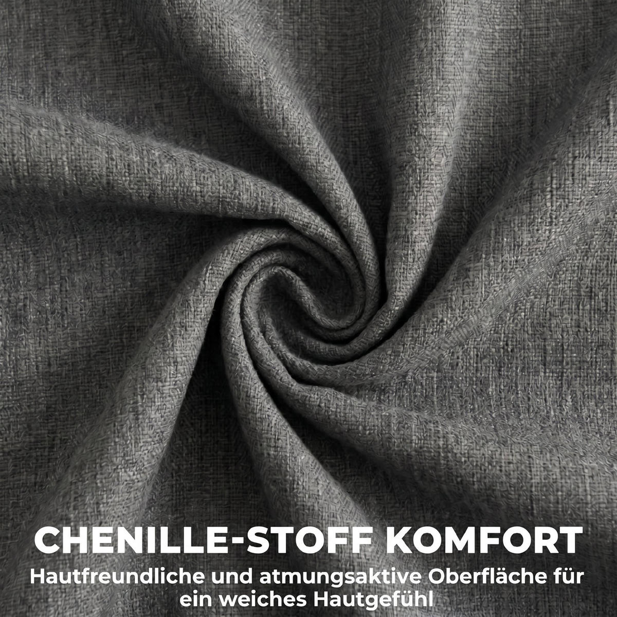 BÜROSTUHL Chenille-Stoff Grau - Silberfarben/Grau, Textil/Metall (65/118/72.5cm) - HOMCOM