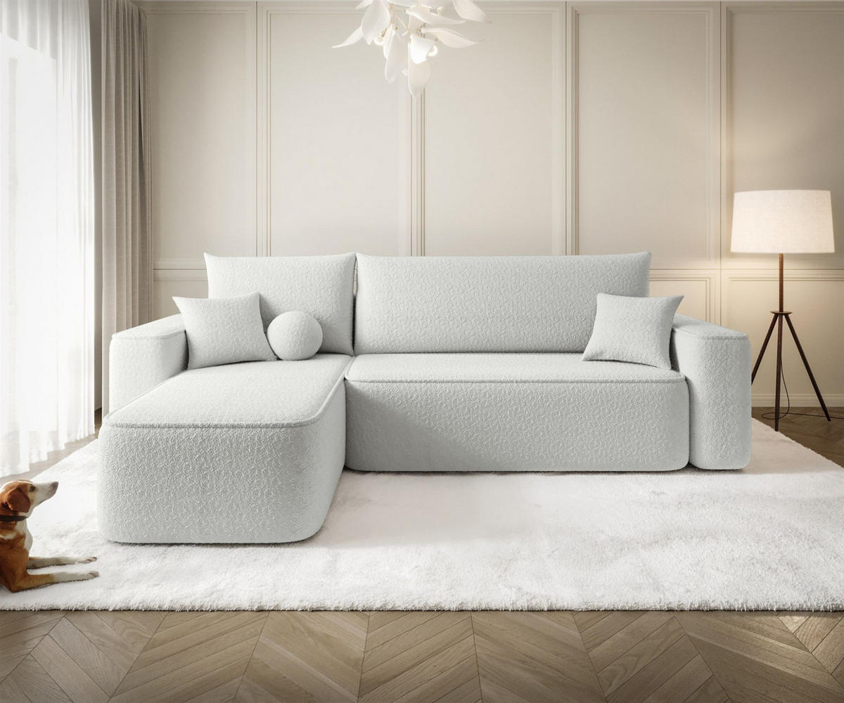 ECKSOFA Agepo Stoff Quelle - Weiß, Holzwerkstoff/Textil (250/150cm) - Fun Möbel