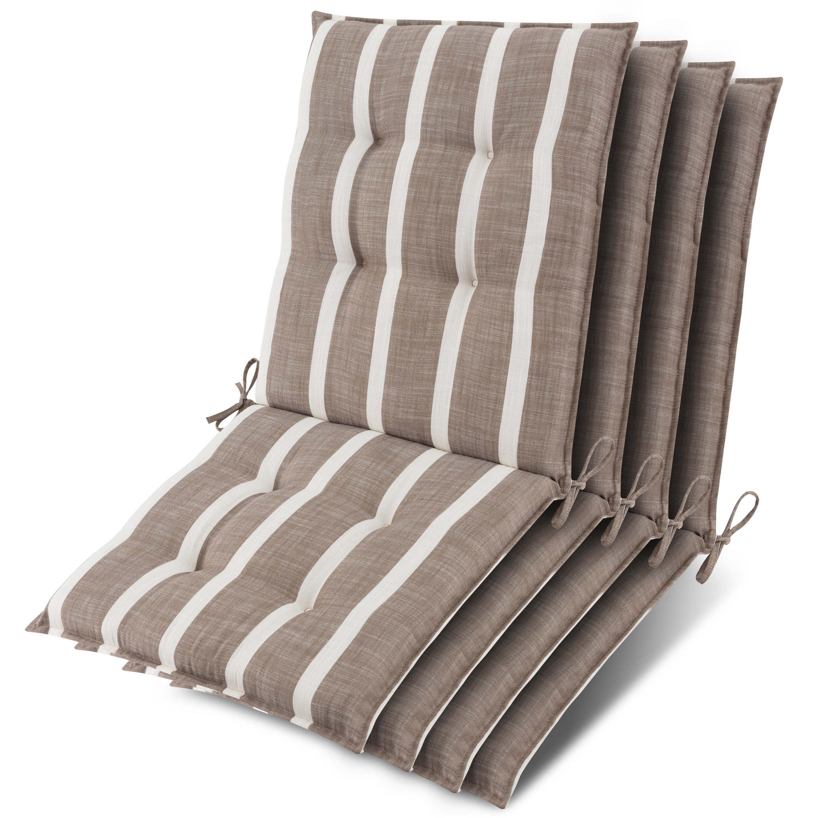 NIEDERLEHNER Sun-NL 105x50x8cm Beige-Weiß-Gestreift (4tlg) - Beige, Textil (50/100cm) - Beautissu 