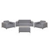 LOUNGE SET 5-Sitzer grau/schwarzes Gestell Rovigo - Schwarz/Grau, Textil - Beliani