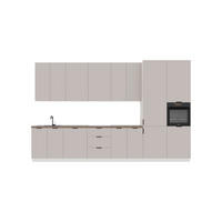 KÜCHENZEILE 400 cm – Sorento K58-G400 R – in Beige / Matt - Beige/Schwarz, Holz/Metall (400/247/58cm) - ROYAL24_MARKT