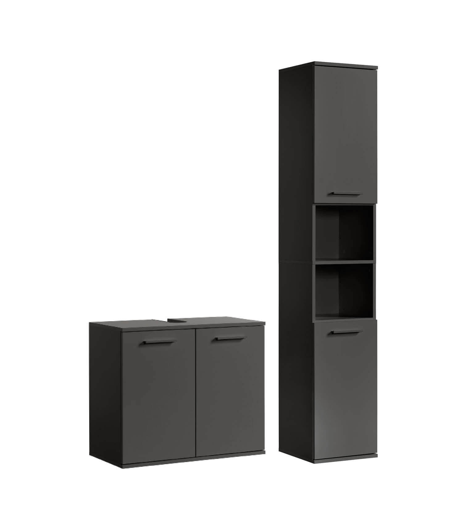 Mokebo Badmöbel-Set Schwarz 103x180x34 cm