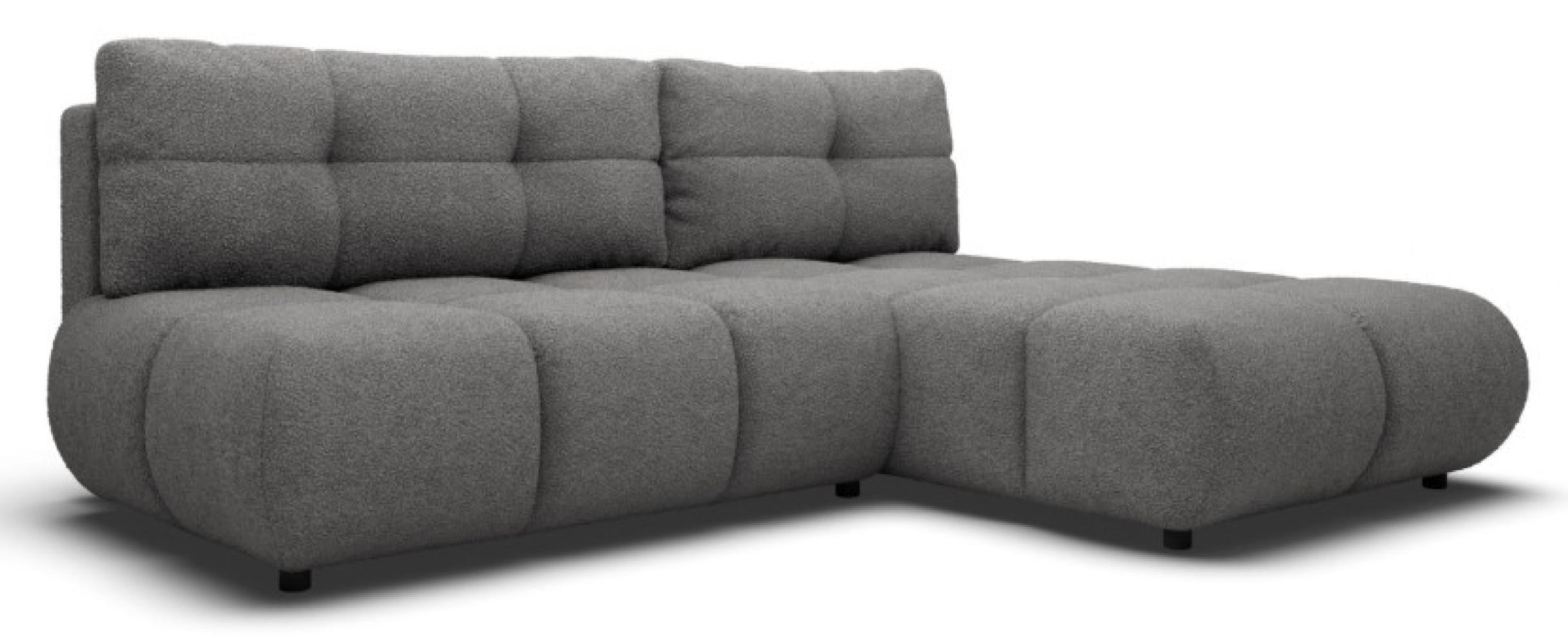 ECKSOFA Grau MILA Ausziehbar Rechts - Grau, Textil (177/230cm) - Sepro Meble