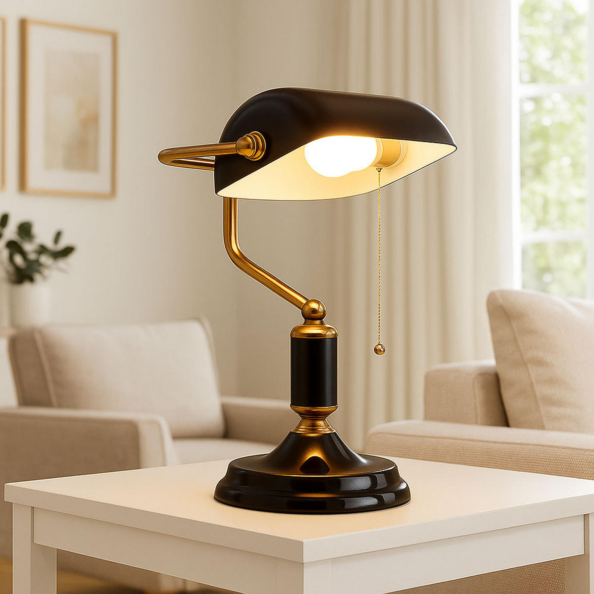 RGB LED TISCHLEUCHTE Antique Anthrazit Gold - Anthrazit, Metall (26.5/18/34cm) - Globo Lighting