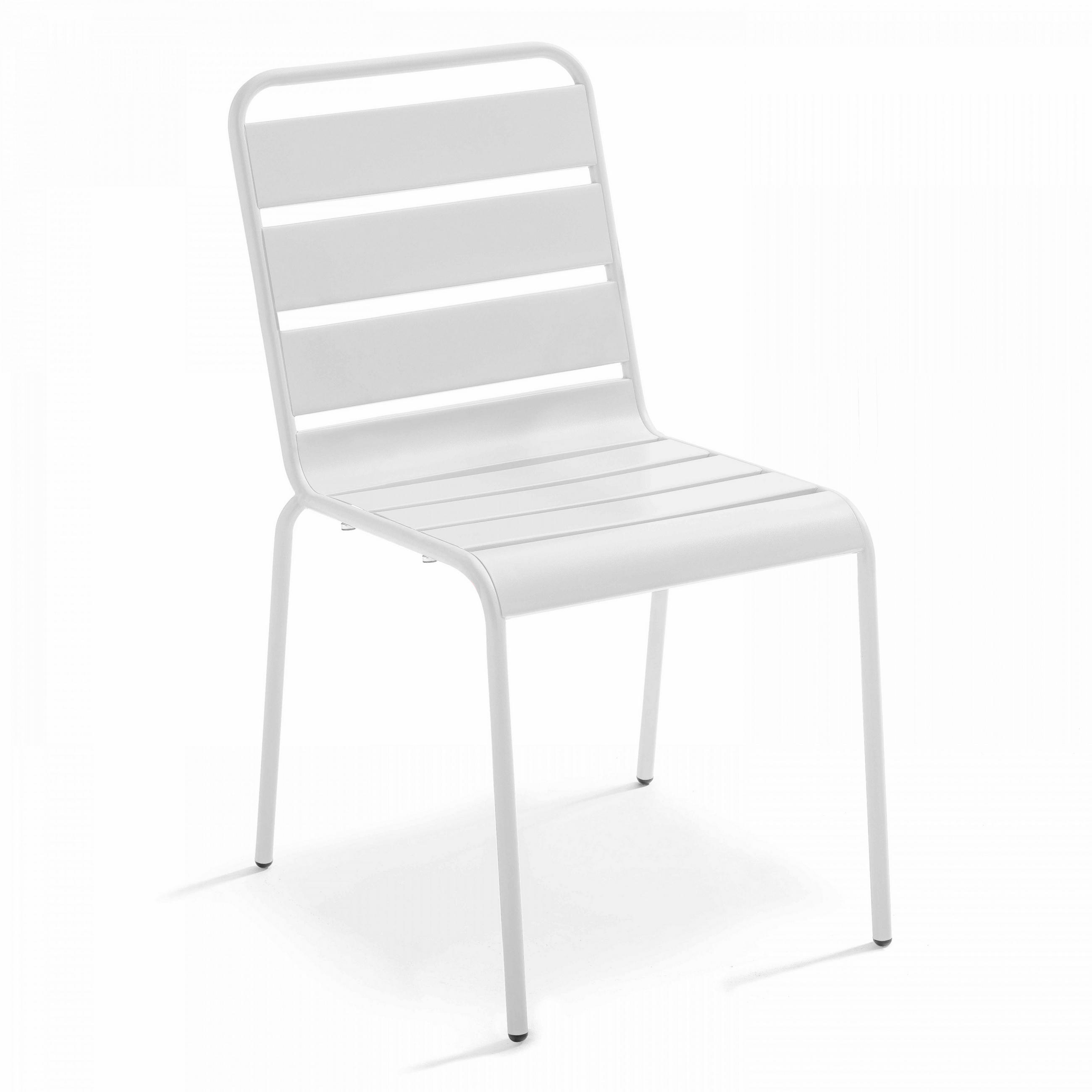 GARTENSTUHL, Weiß - Weiß, Metall (42/83/53cm) - Oviala