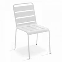 GARTENSTUHL, Weiß - Weiß, Metall (42/83/53cm) - Oviala