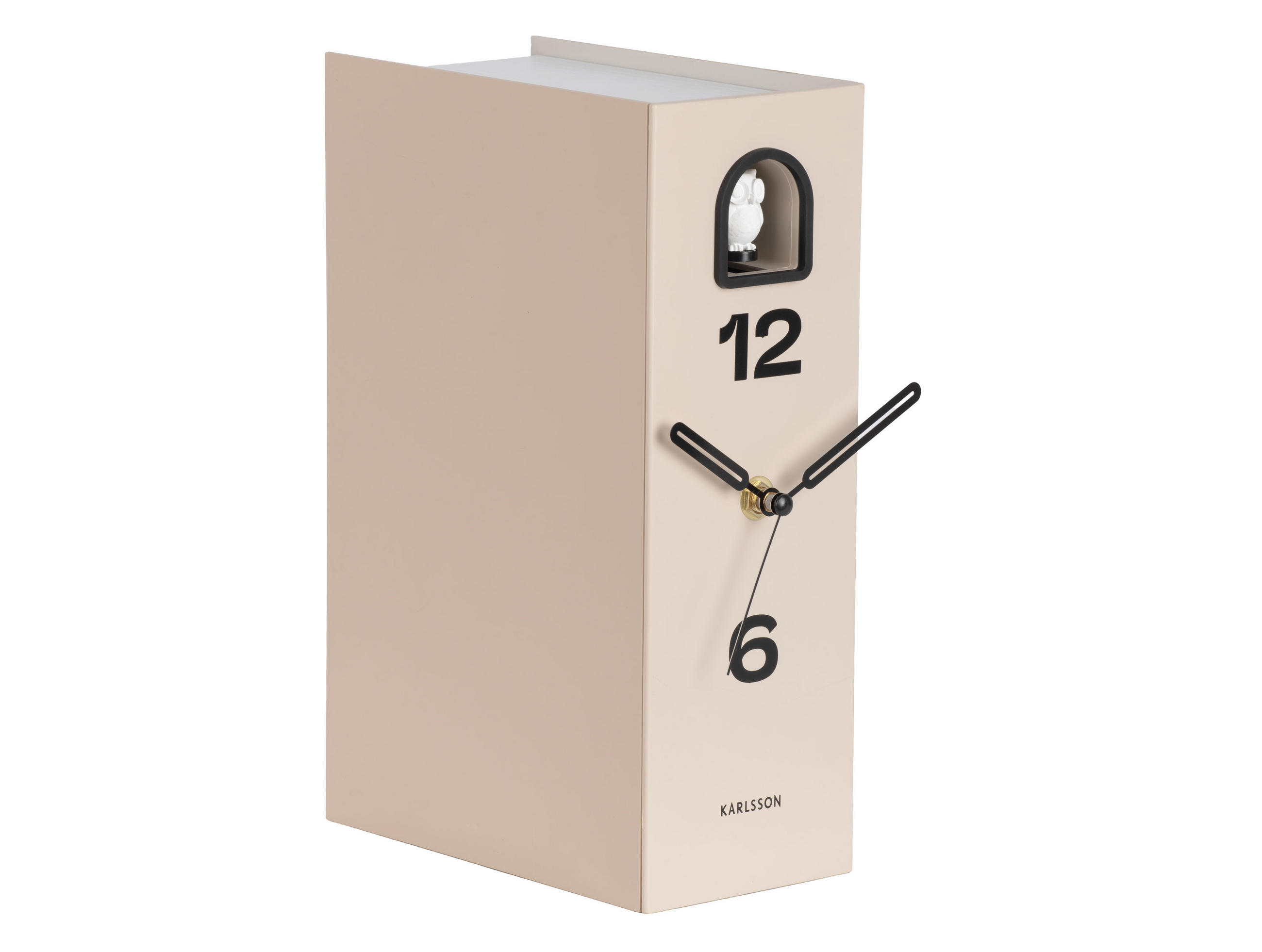 TISCHUHR Book Owl - Grau - 9,5/25 cm - Grau, Kunststoff (9/25/9cm) - Karlsson