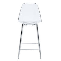 BARHOCKER 4er-Set mit Metallgestell Transparent/Silber - Silberfarben, Metall (45/102/51.2cm) - Meubliv