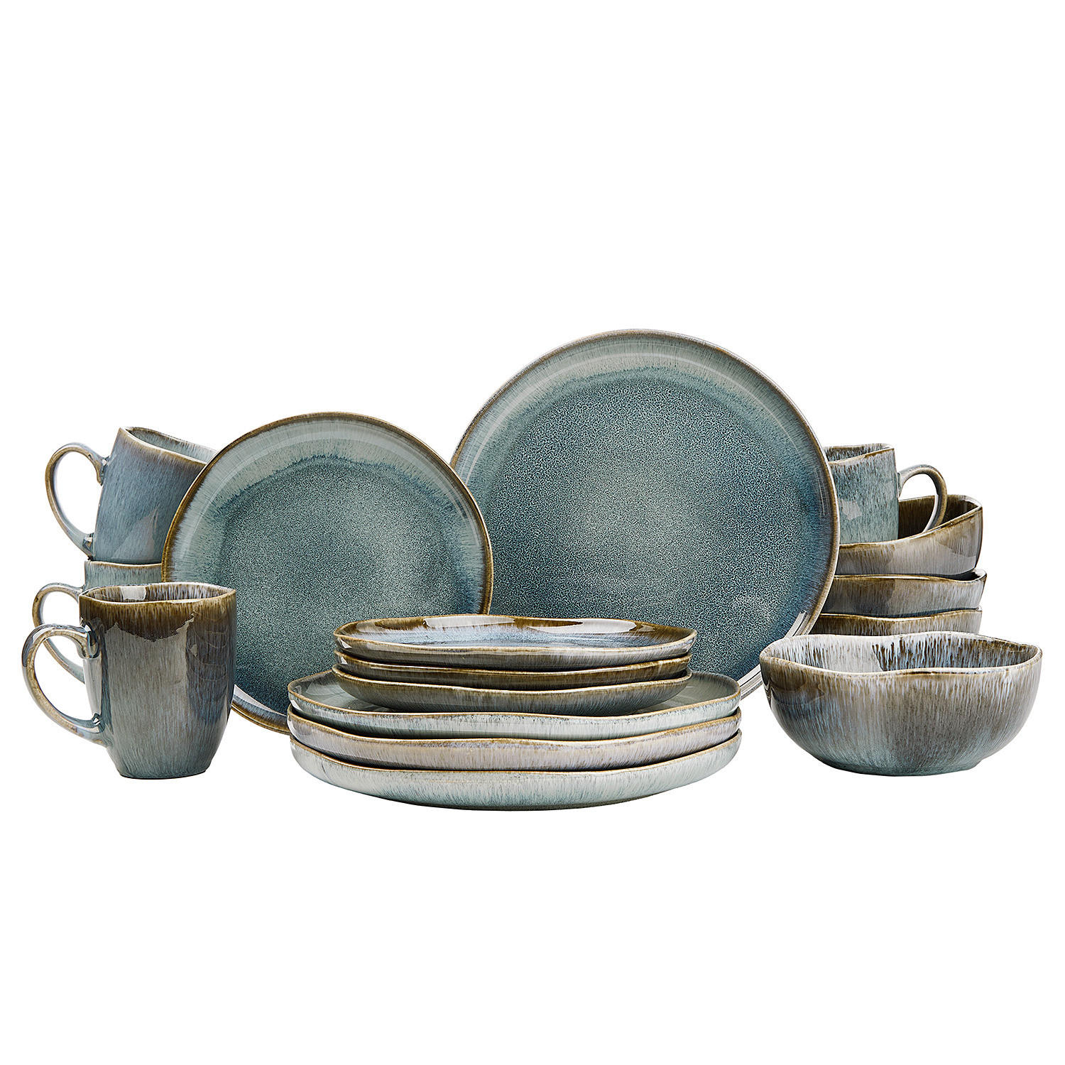 GESCHIRR-SET (16-teilig) Hilda - Blau, Keramik (27/3/27cm) - Butlers