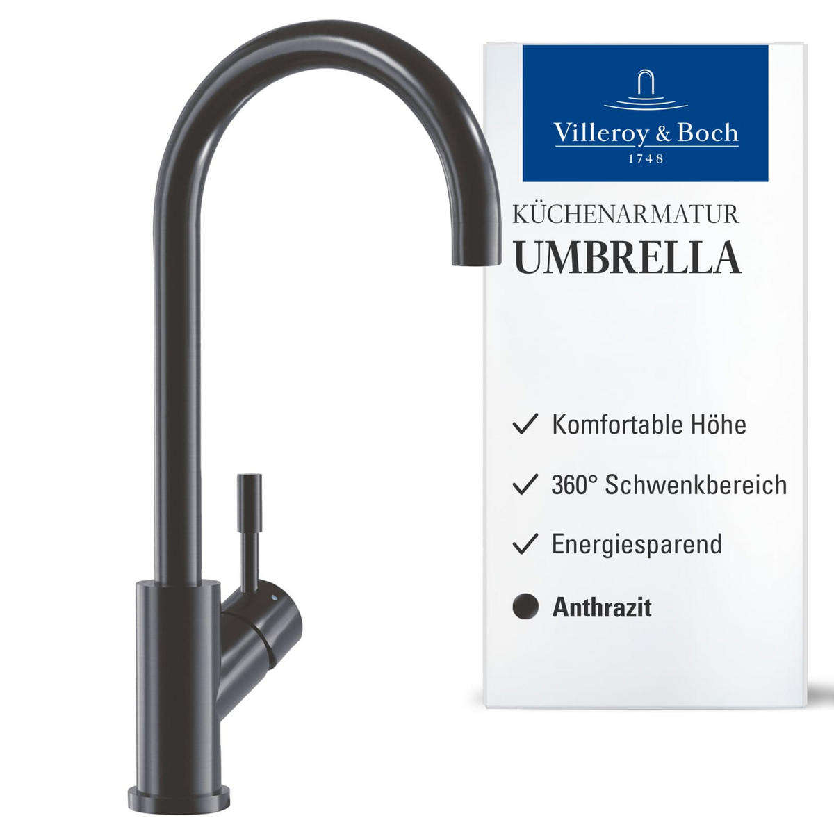 KÜCHENARMATUR Umbrella anthrazit 27,5 cm - Anthrazit, Metall (4.5/40.5/21.5cm) - Villeroy & Boch