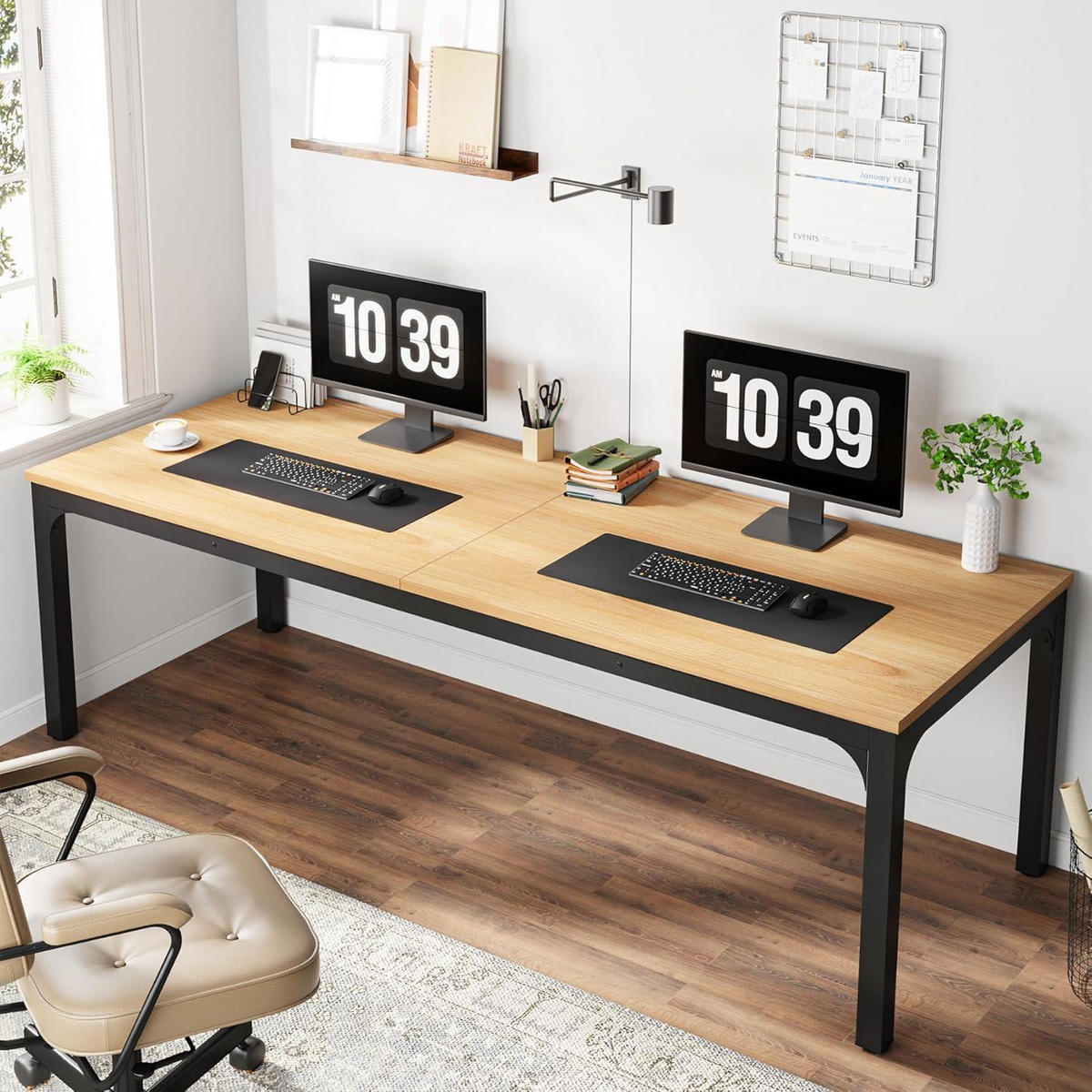 COMPUTERTISCH 200 x 70 x 75 cm Natur - Braun, Holzwerkstoff (70/200/75cm)