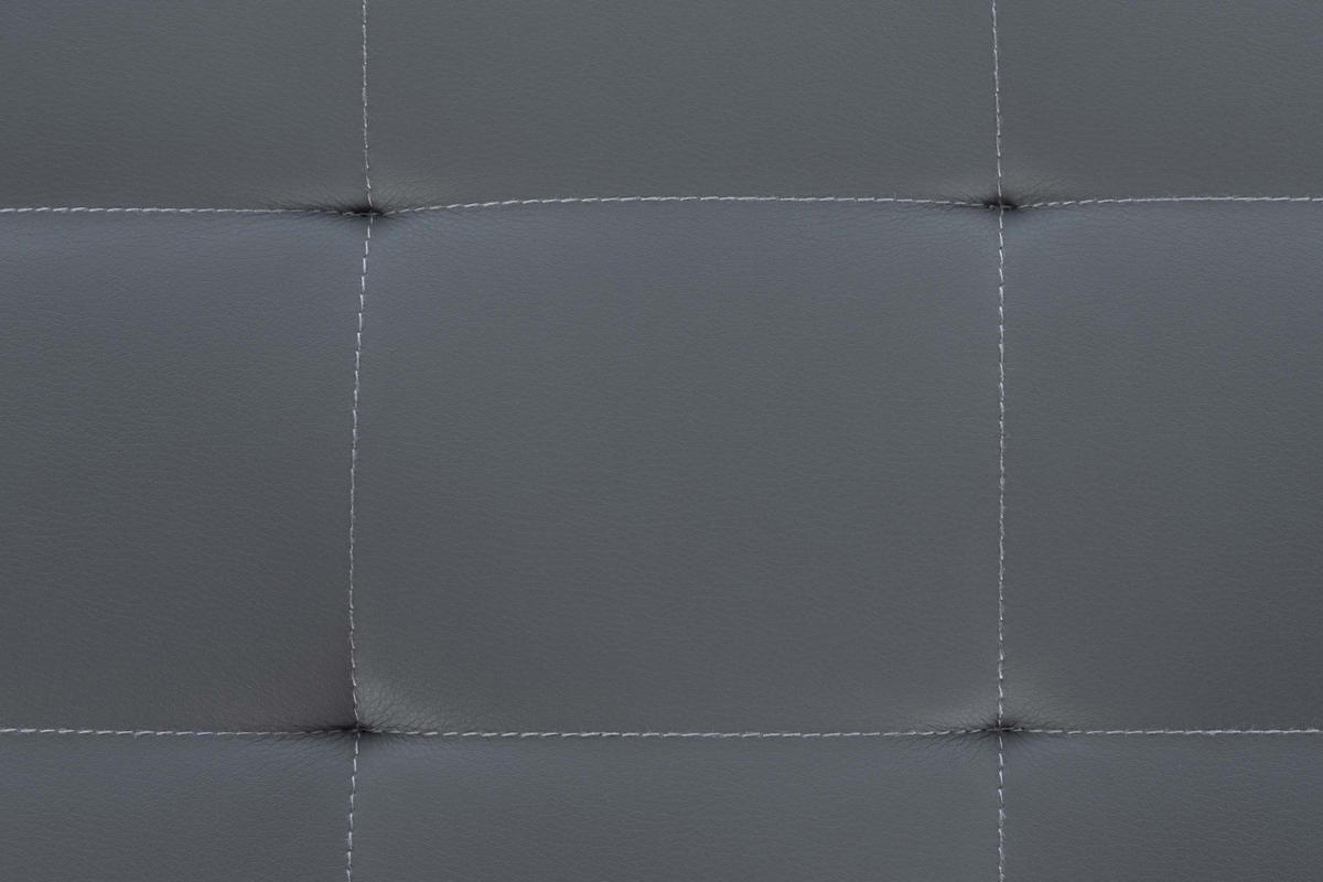 SITZWÜRFEL 2er Set Lederlook grau - Edelstahlfarben/Grau, Textil/Metall (40/48/40cm) - CLP