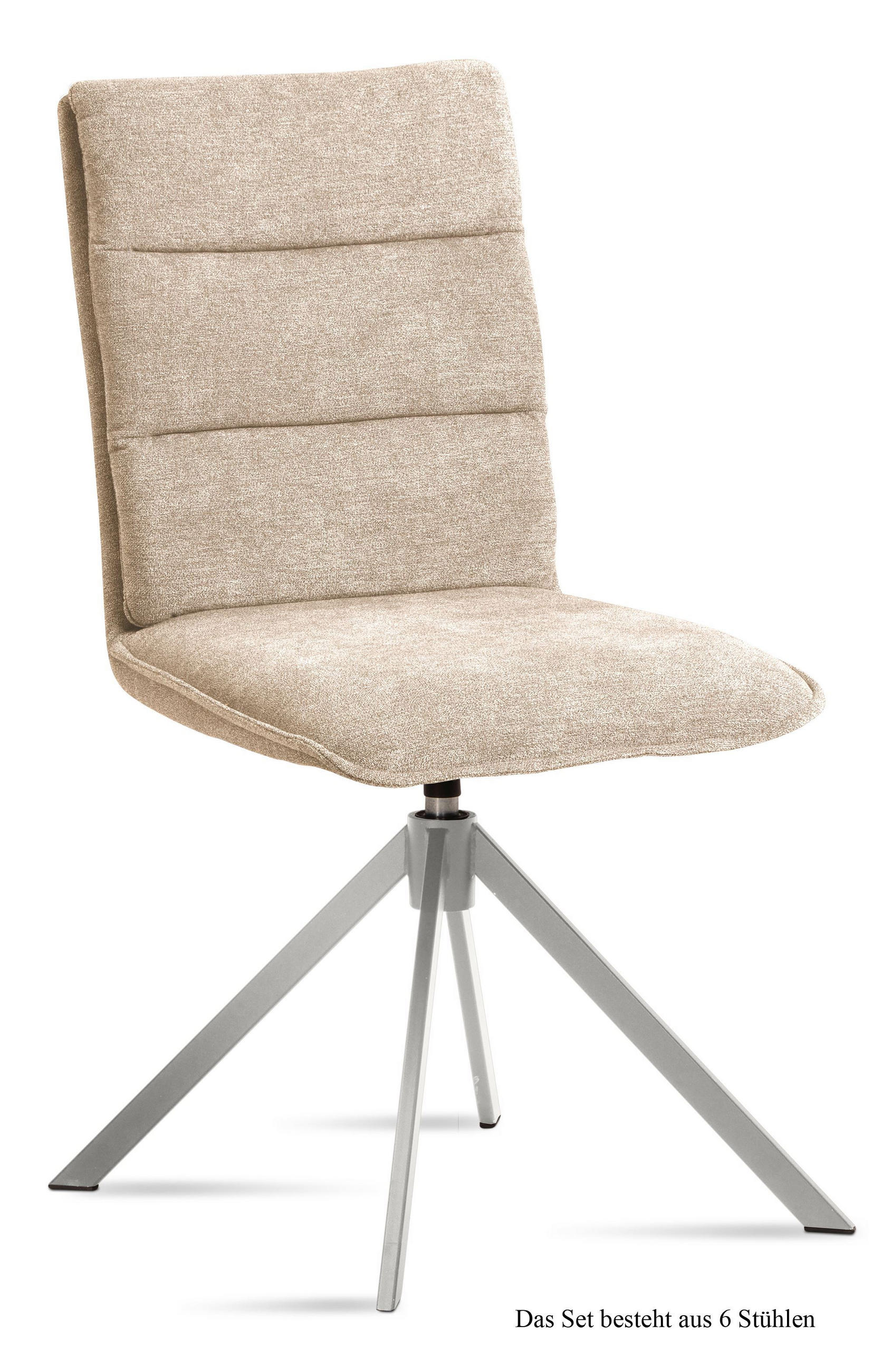 ESSZIMMERSTUHL drehbar (6er-Set) Dulcie 47x92x60 Edelstahl/Natur - Edelstahlfarben/Naturfarben, Kunststoff (60/92/47cm) - 58aufmkessel