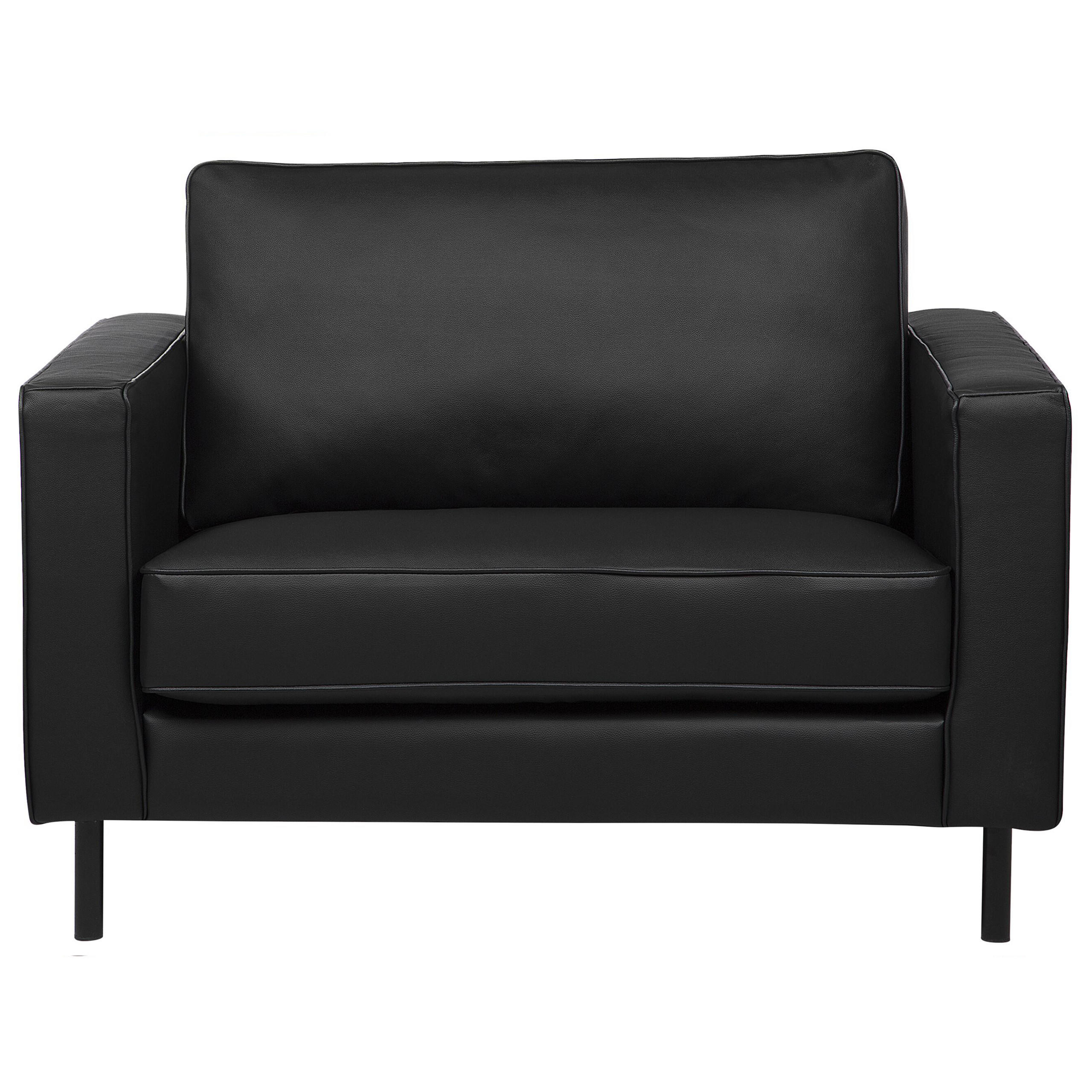 SESSEL Leder schwarz Savalen - Schwarz, Leder (117/87/91cm) - Beliani