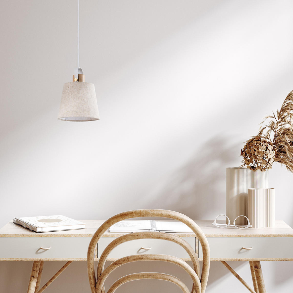 PENDELLEUCHTE Marta L - Weiß, Metall (20/20/25cm) - Paco Home