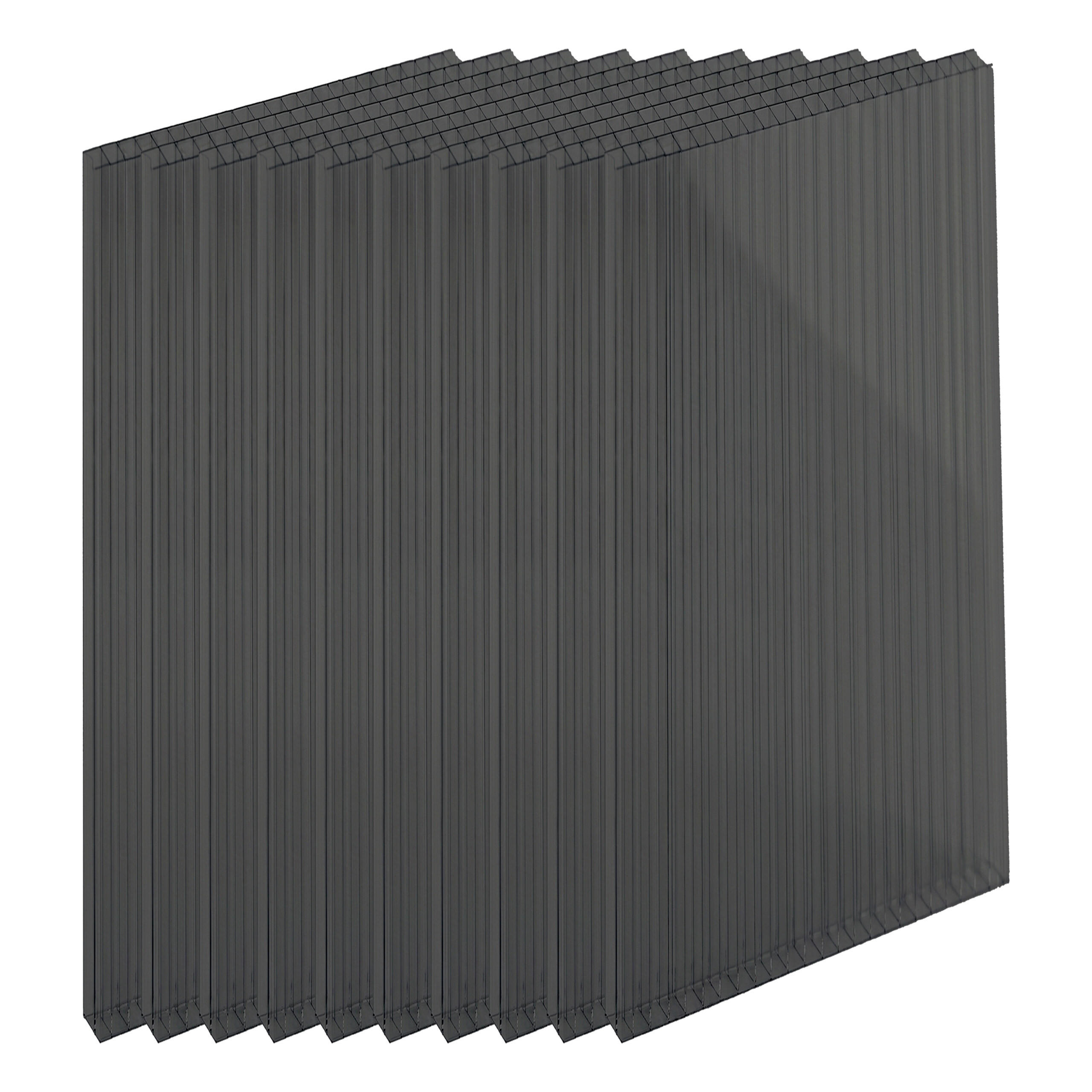 DOPPELSTEGPLATTEN - Anthrazit, Kunststoff (60.5/121/0.6cm) - Relaxdays