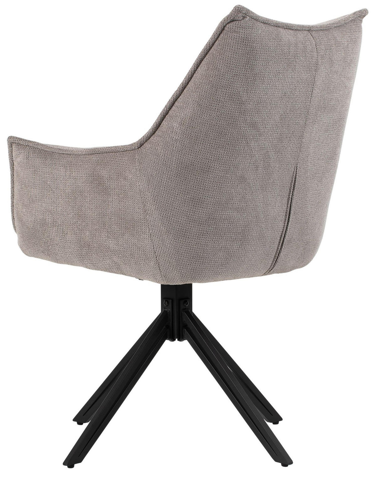 DININGSESSEL Ginosa - drehbar - hellgrau - Hellgrau/Schwarz, Textil/Metall (62/90/66cm) - bene living