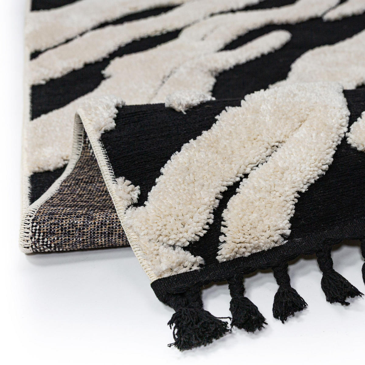 TEPPICH Hochflor mit Fransen MARA in Beige, mit Tier-Motiv, 200 x 300 cm - Beige, Textil (300/200cm) - KADIMA DESIGN