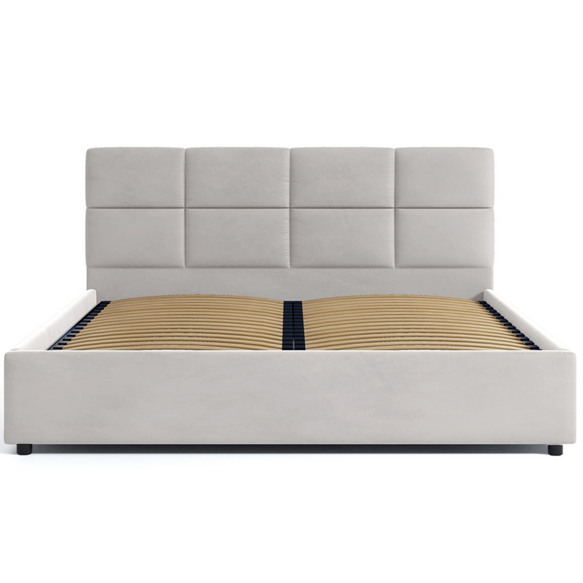 POLSTERBETT 140x200 cm in Samt beige - Beige, Textil (140/200cm) - Home Collective