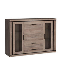 KOMMODE MALAGA 157/111/45cm mit 3 Schubladen 3 Türen Braun - Braun, Holzwerkstoff (157/111/45cm) - MASSENO