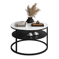 COUCHTISCH CIRI mit Regal Hochglanz - Schwarz, Holzwerkstoff (70/70/48.6cm) - Lookway