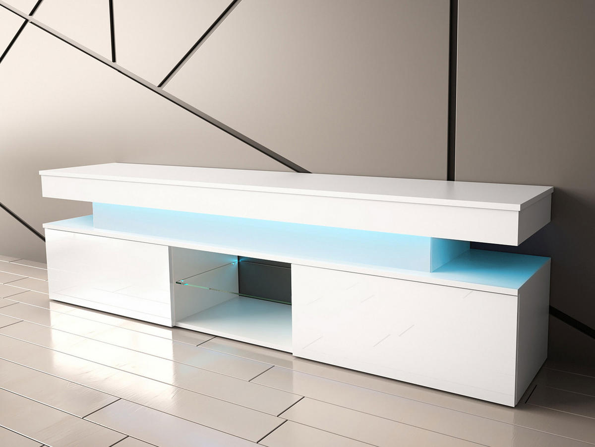 TV-LOWBOARD Glossa 2D 190 - Weiß, Holzwerkstoff/Kunststoff (190/54/39cm) - MIRJAN24