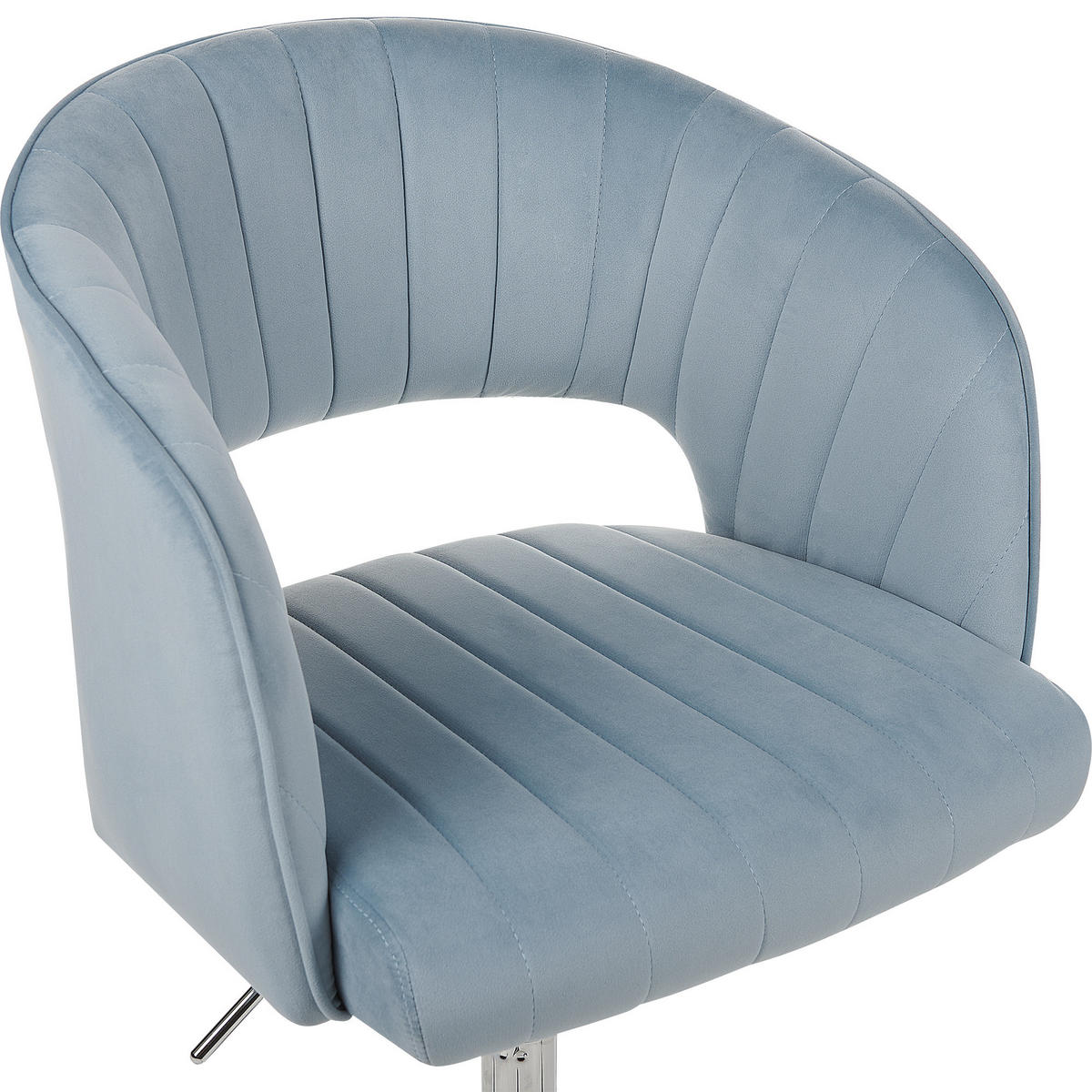 BÜROSTUHL Samtstoff Blau Katonah - Blau, Kunststoff/Textil (57/78/57cm) - Beliani