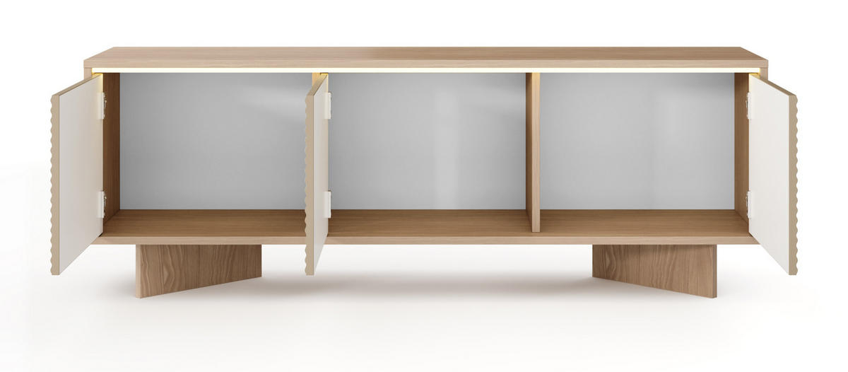 TV-SCHRANK 154 cm Spirit, LED, 3 Türen, Cappuccino - Eichefarben/Cappuccino, Holz (154/54/40cm) - Emporius
