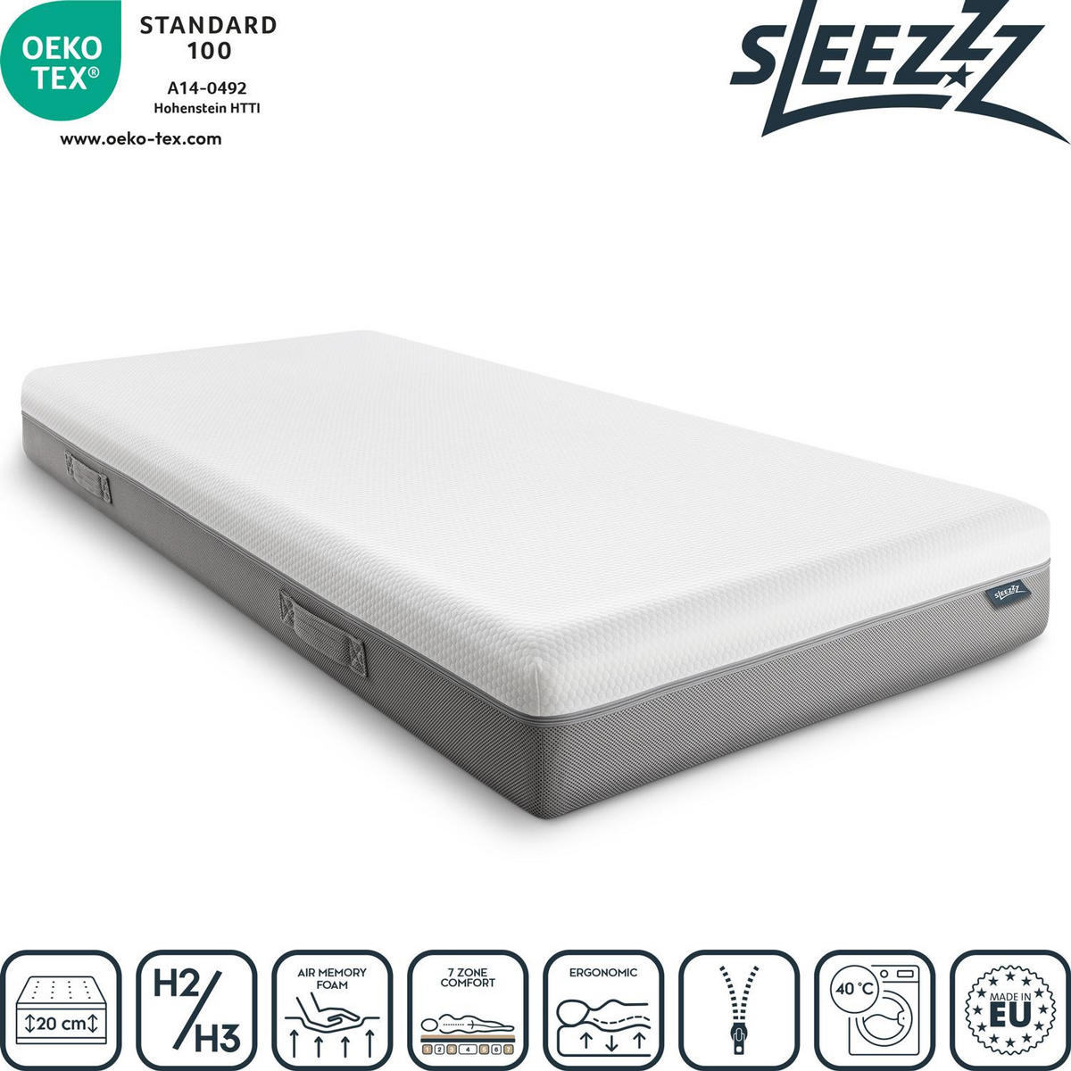 VISCOMATRATZE Premium 100x200 cm - Weiß, Textil (100/200cm) - Sleezzz