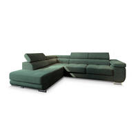 ECKSOFA APIRO L-S Grün Kordstoff mit Schlaffunktion - Grün, Holz (276/202cm) - MASSENO