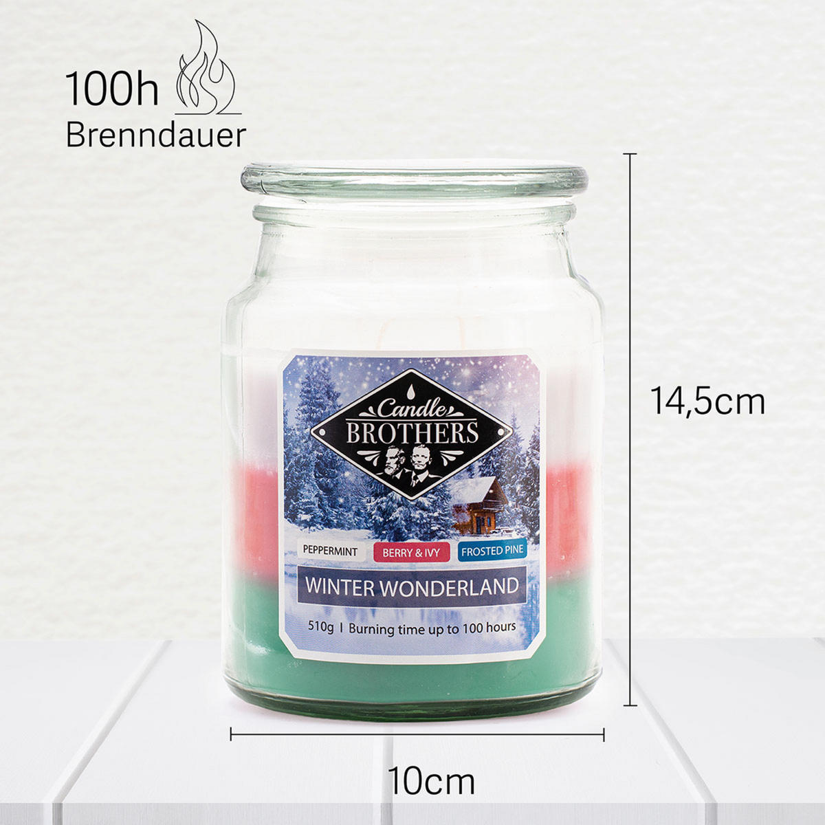 DUFTKERZE CandleBrothers - Multicolor, Naturmaterialien/Glas (14.5cm)