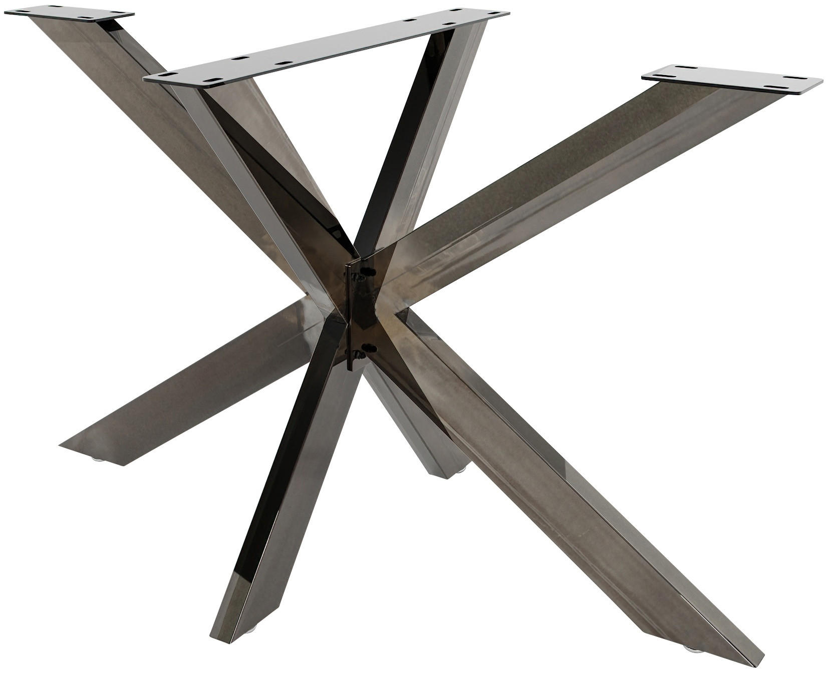 TISCHGESTELL Metall KRYT Schwarz glänzend 71x120x68 cm - Schwarz, Metall (120/71/68cm) - DELUKE