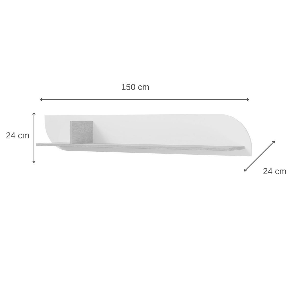 NÁSTĚNNÝ REGÁL Camel, 150 cm s dekorativní zadní stěnou, jarní dub + Toffee - barva dubu, kompozitní dřevo (150/24/24cm) - Beautysofa