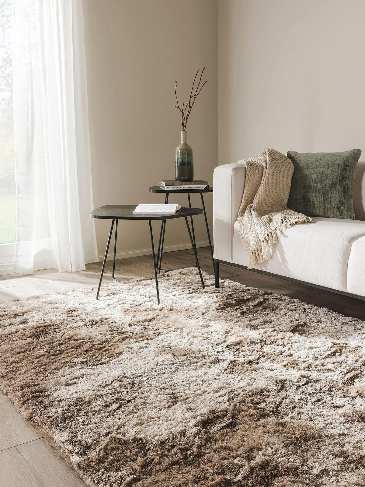 HOCHFLORTEPPICH Whisper Hellbraun 120x170 cm - Hellbraun, Textil (120/170cm) - benuta Nest