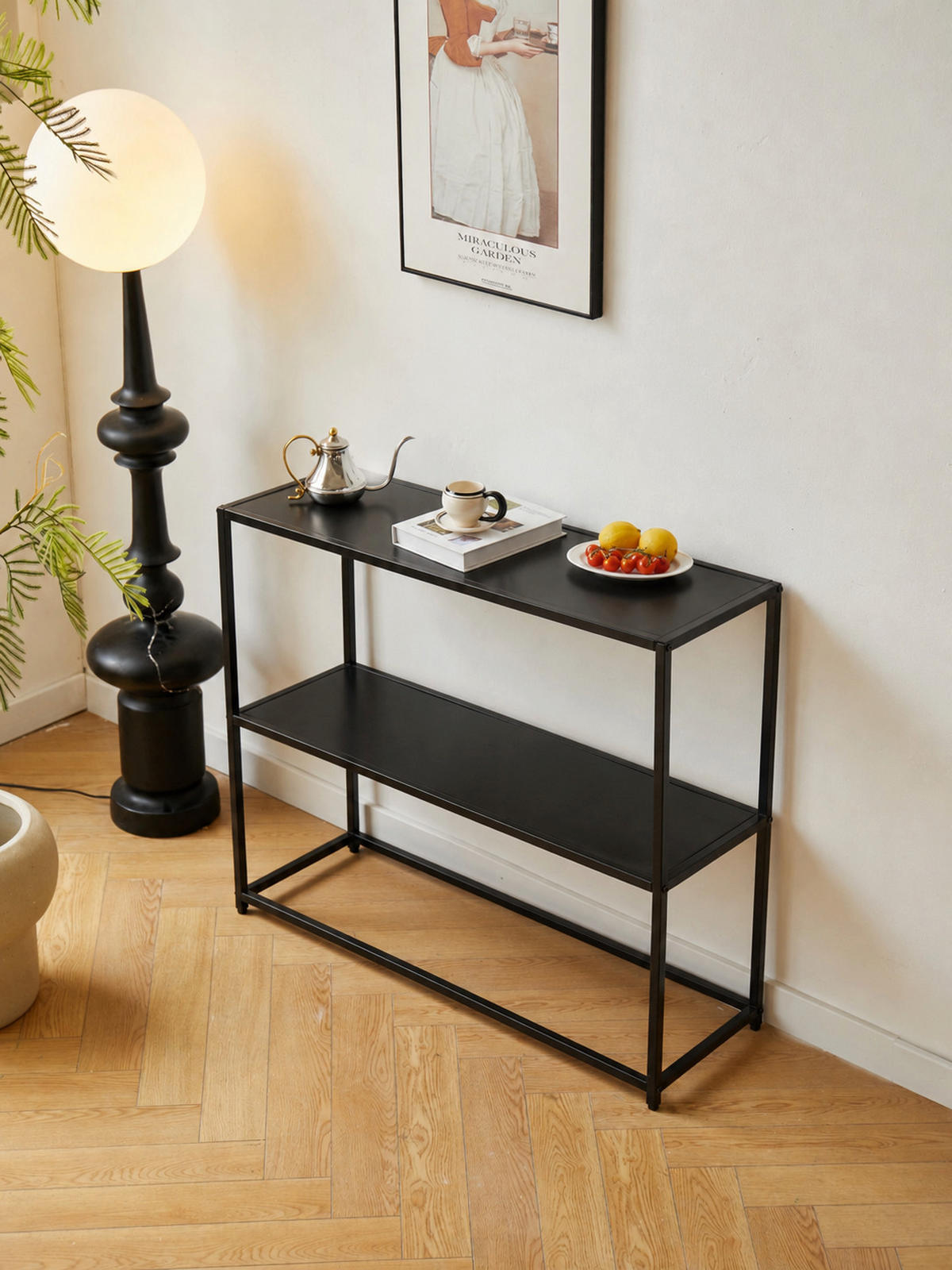 NACHTTISCH Rechteckig Schwarz 80 x 27 x 80 cm - Schwarz, Metall (27/80/80cm) - Nordlys
