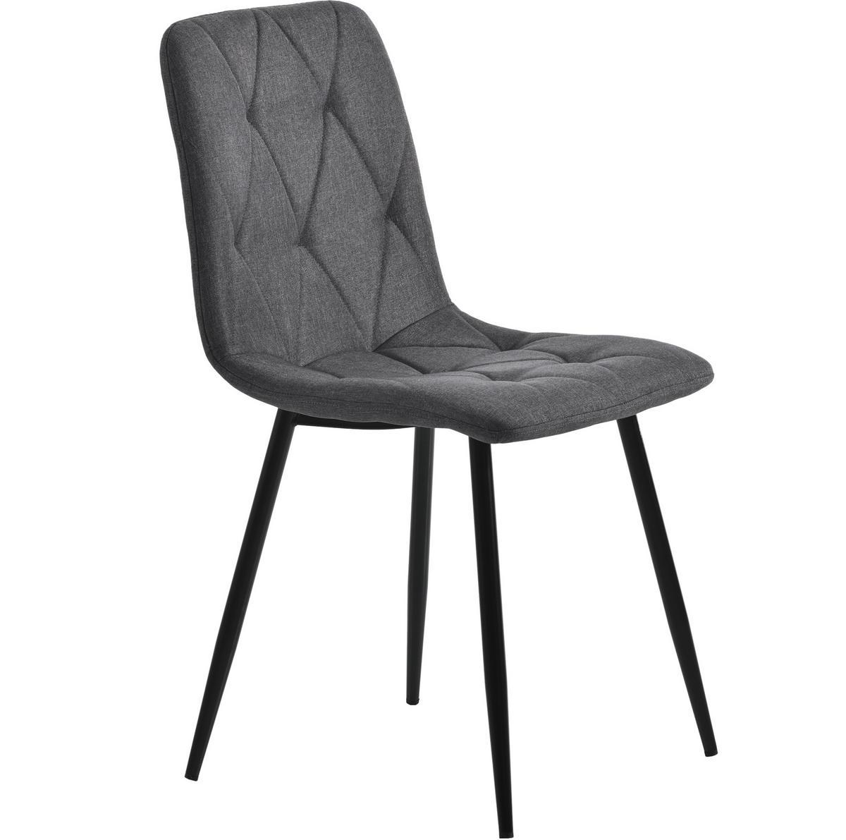 ESSZIMMERSTUHL 4er-Set gepolstert Grau mit Metallbeinen - Grau, Metall (40/86/45cm) - Meubliv