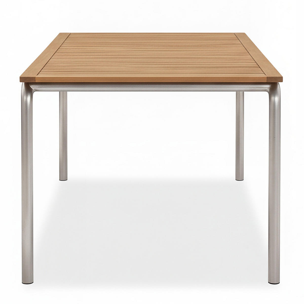 GARTENESSGRUPPE - 5-teilig - Teak massiv / Edelstahl - Teak / Silber - Teakfarben, Holz/Metall - home24