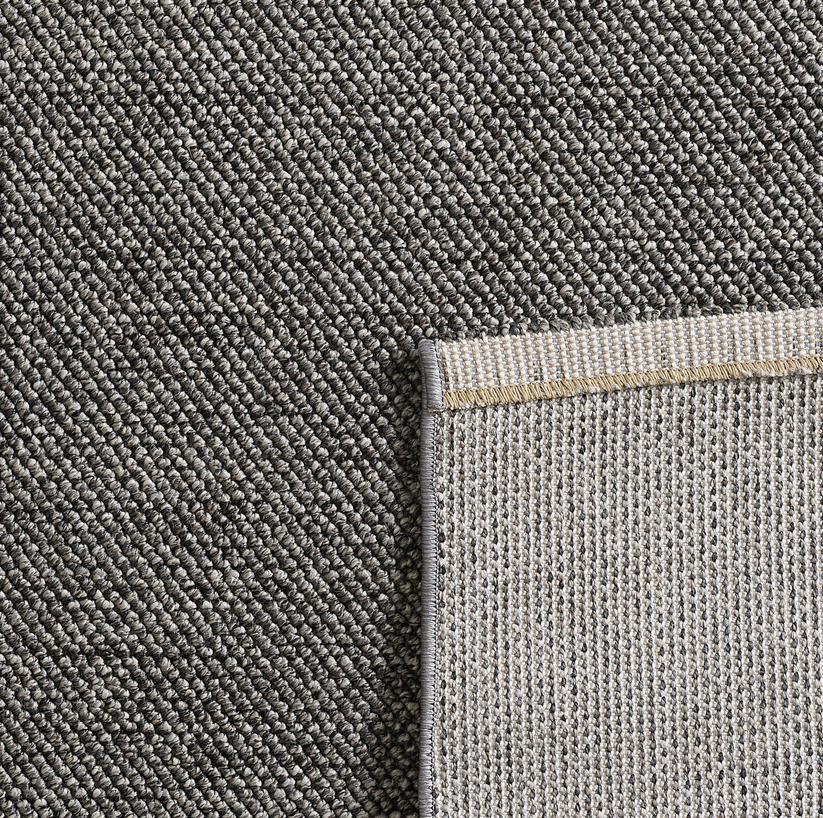 TEPPICH Kurzflor Flachgewebe Uni-Design Polypropylen Wohnzimmer Grau Rechteckig 60x100 - Grau, Textil (60/100cm) - KADIMA DESIGN