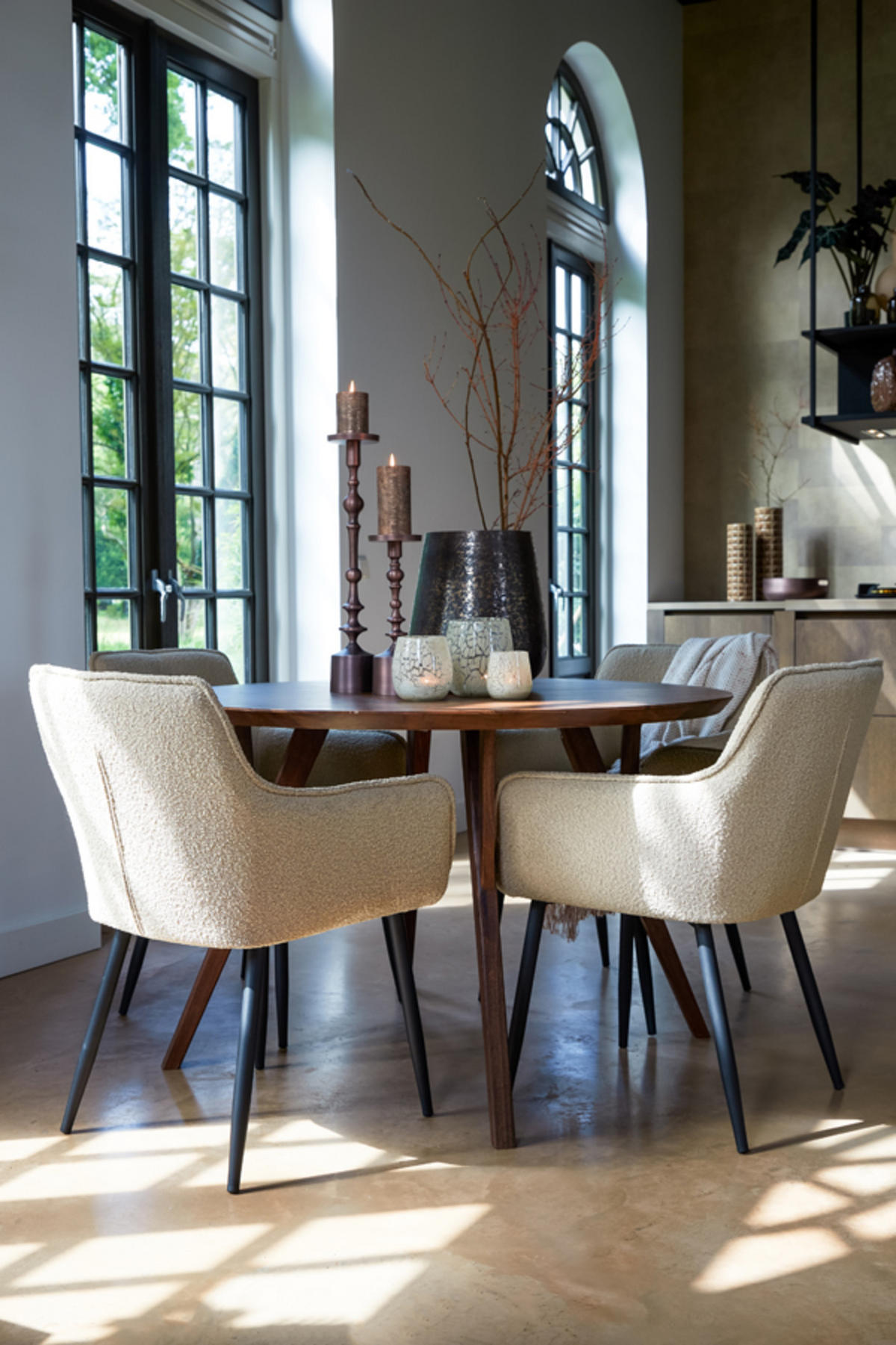 ESSTISCH Quenza Braun Ø140/76 cm - Dunkelbraun, Holz (140/140/76cm) - Light & Living