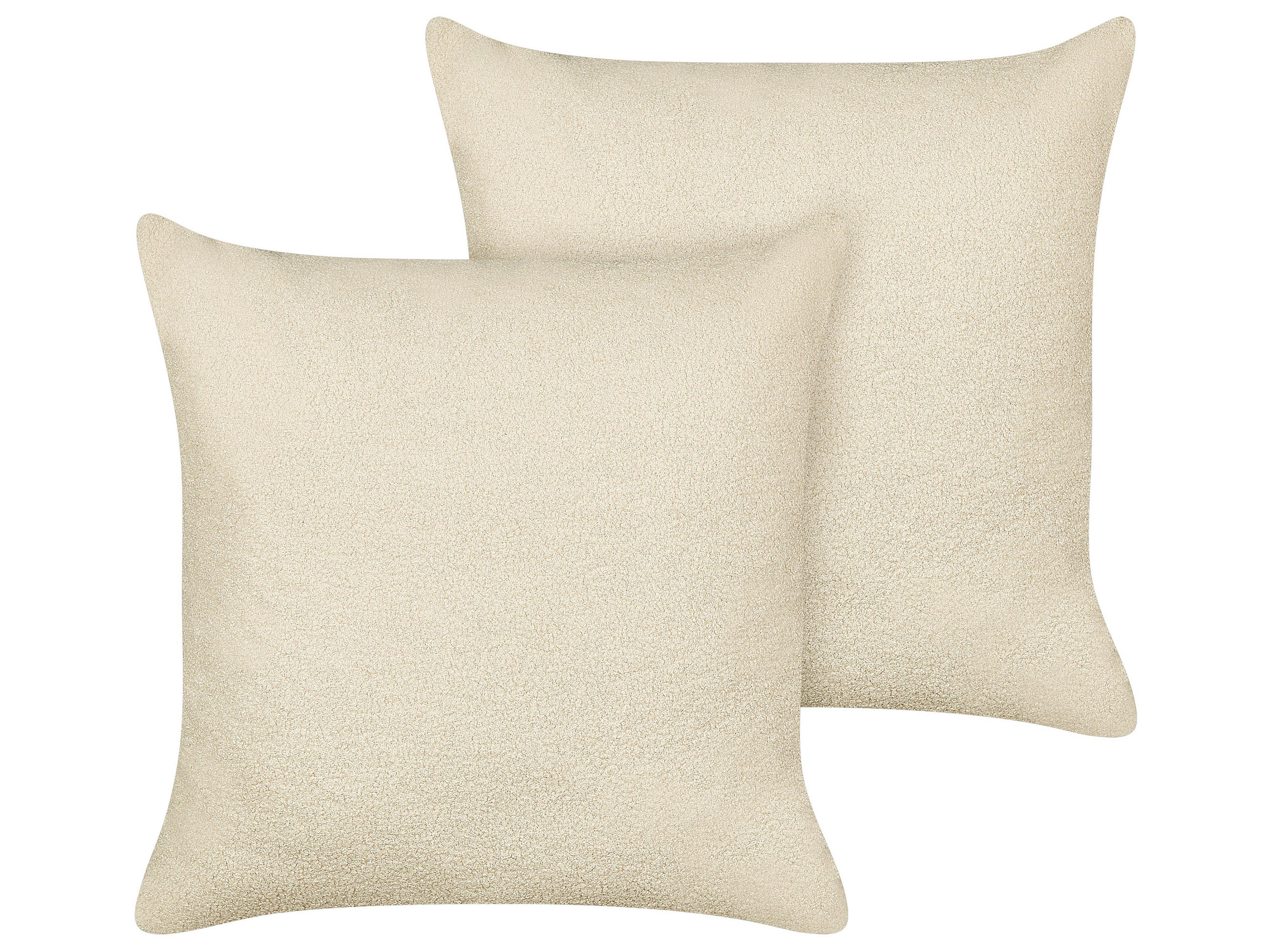 Dekokissen 2er-Set Beige 60/60 cm Leuzea - Beige, Textil (60/60cm) - Beliani