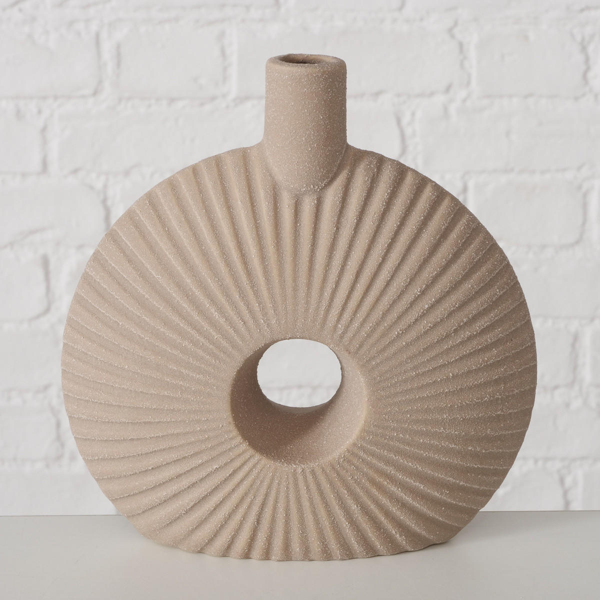 KERAMIKVASE Daniela 19 cm - Beige, Keramik (19cm) - Boltze Home
